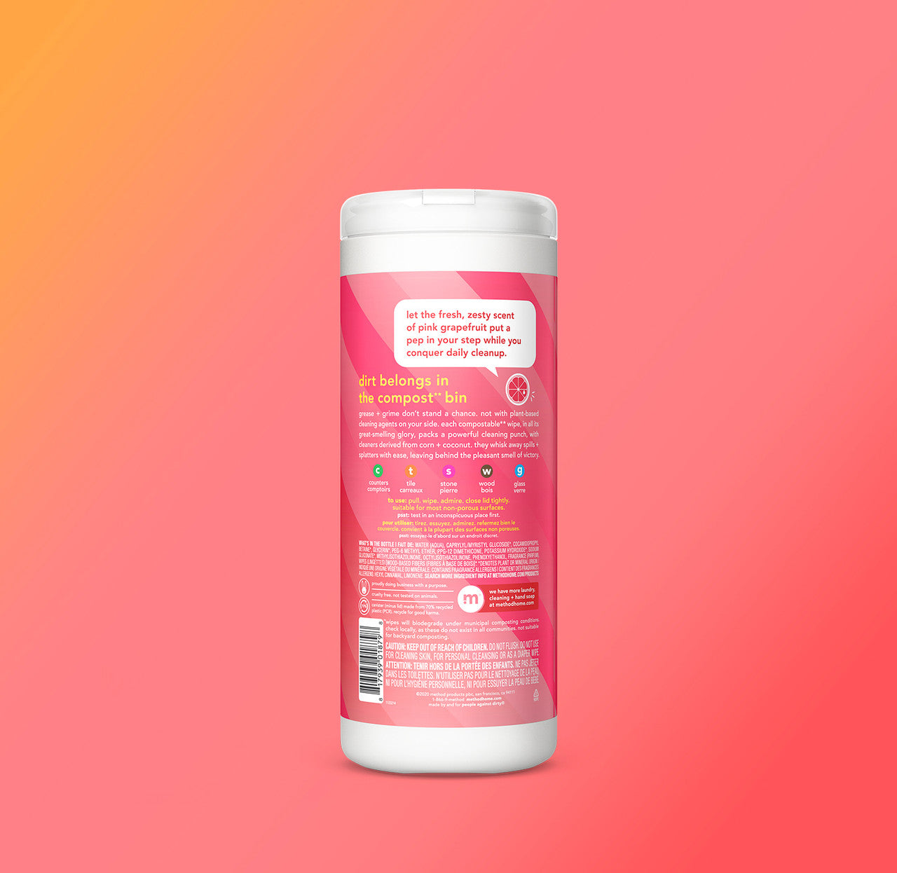 All-Purpose Cleaning Wipes - Pink Grapefruit, 30 Ct - Image 3