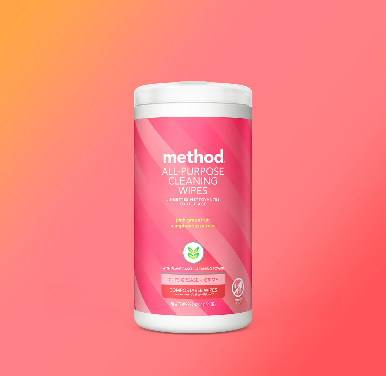 Alternative view of All-Purpose Cleaning Wipes - Pink Grapefruit, 70 Ct