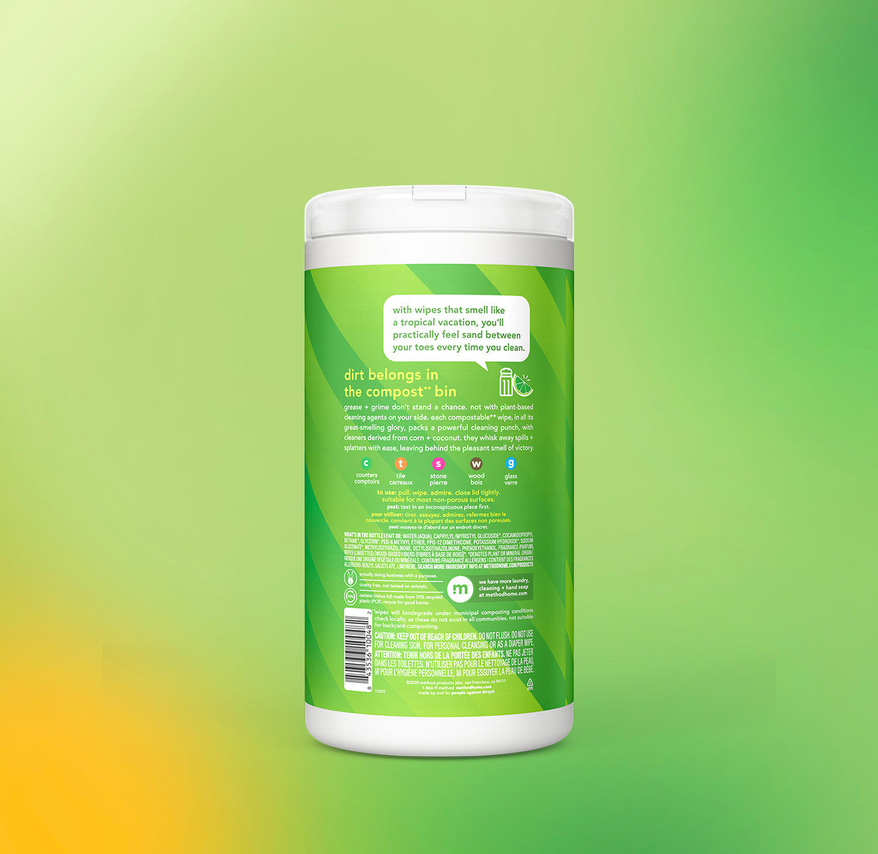 All-Purpose Cleaning Wipes - Lime + Sea Salt, 70 Ct - Image 3