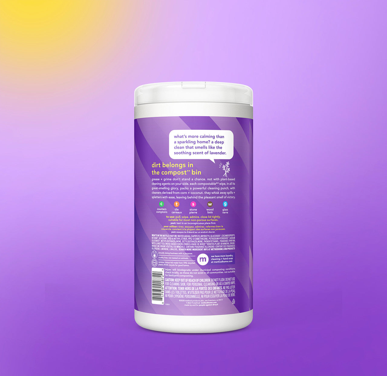 All-Purpose Cleaning Wipes - French Lavender, 70 Ct - Image 3