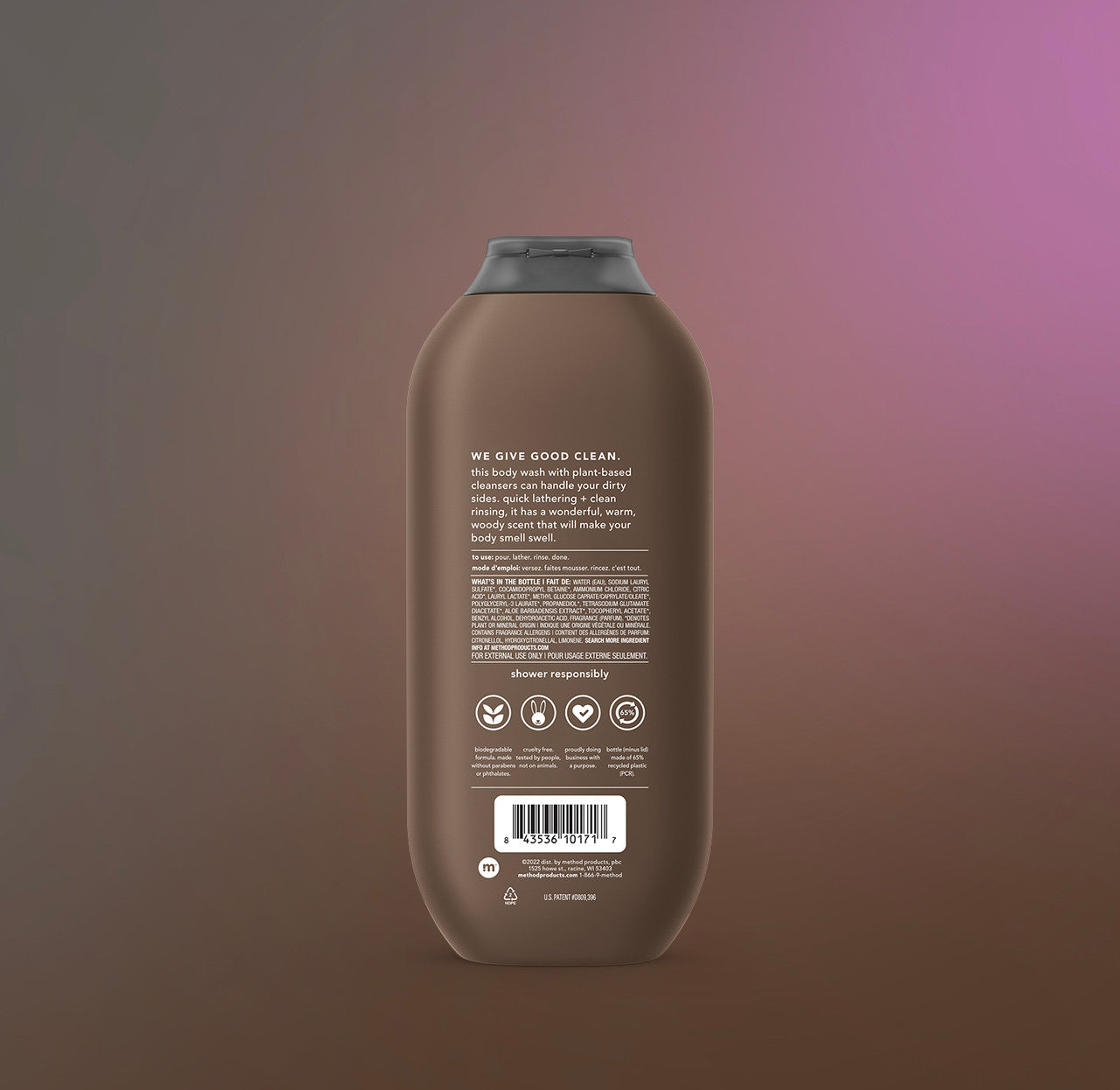 Men Body Wash - Sandalwood + Vetiver, 18 Fl Oz - Image 3