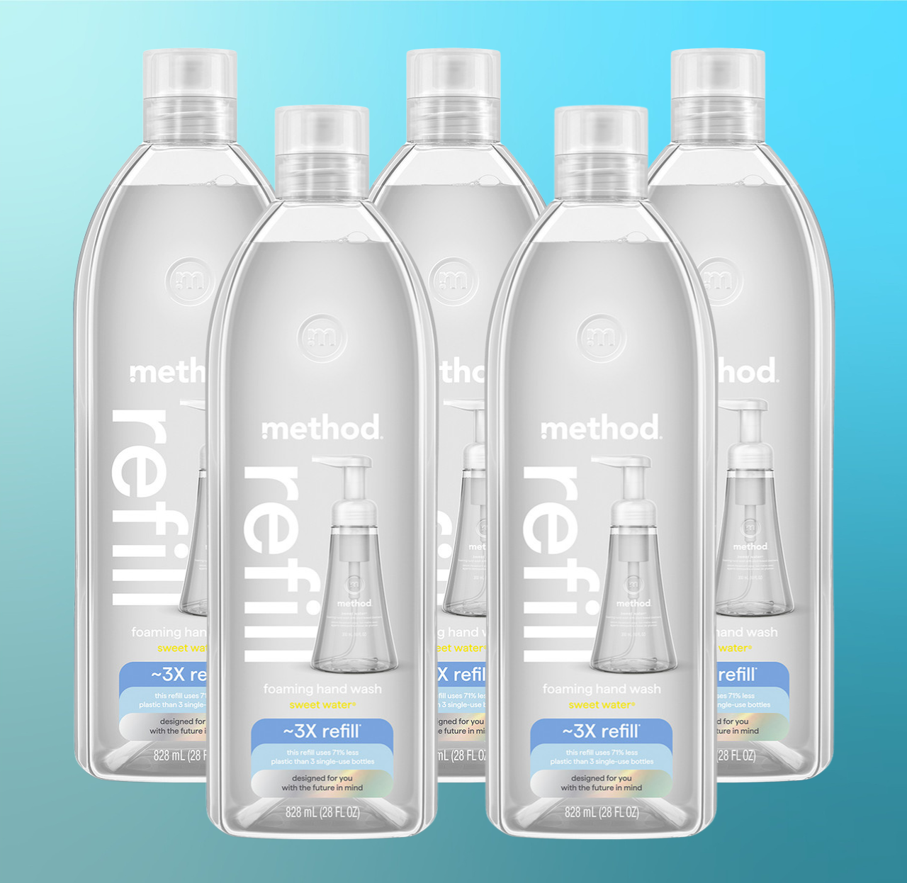 Alternative view of Sweet Water Foaming Hand Wash Refill 5-Count Bundle, 140 Fl Oz