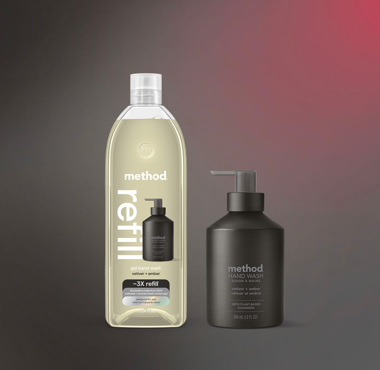 Alternative view of Gel Hand Wash Starter Set - Vetiver + Amber, 46 Fl Oz