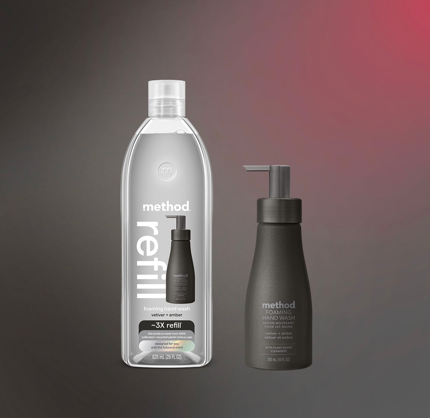 Alternative view of Foaming Hand Wash Starter Set - Vetiver + Amber, 38 Fl Oz