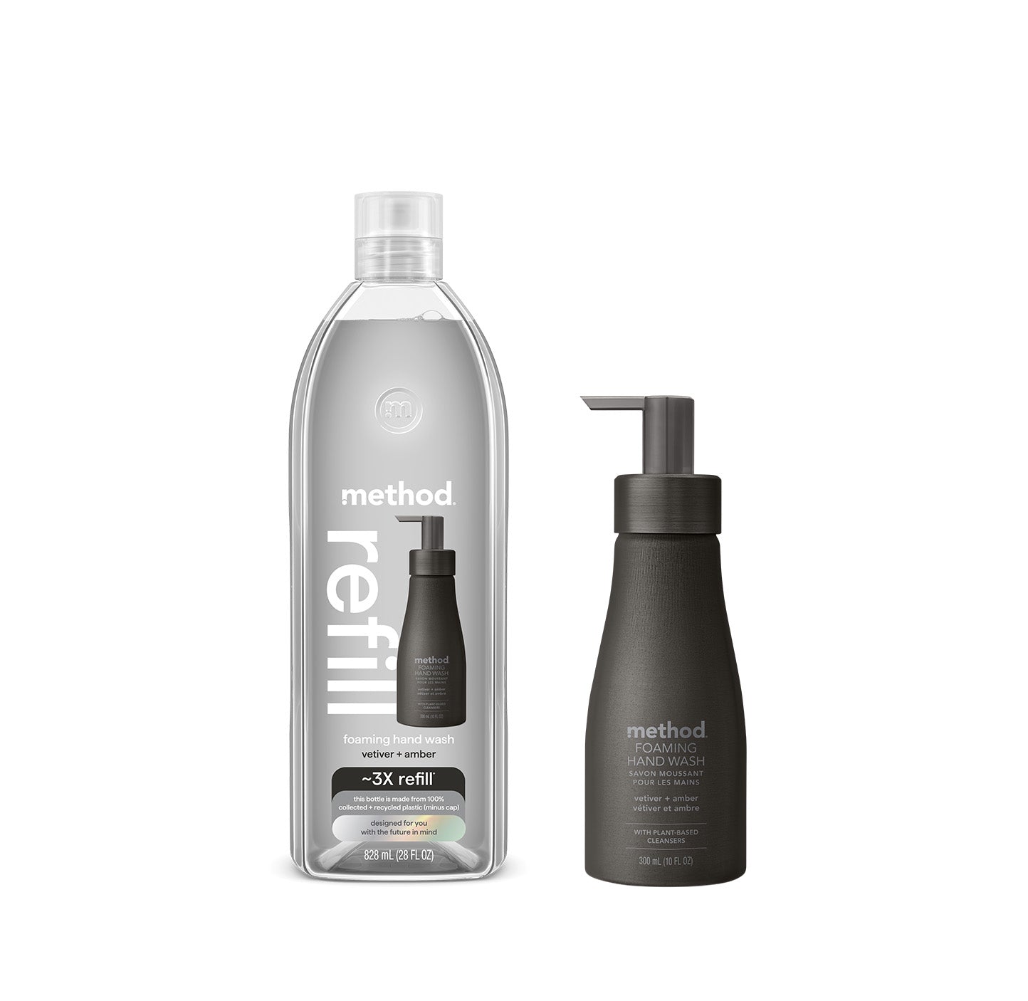 Foaming Hand Wash Starter Set - Vetiver + Amber, 38 Fl Oz