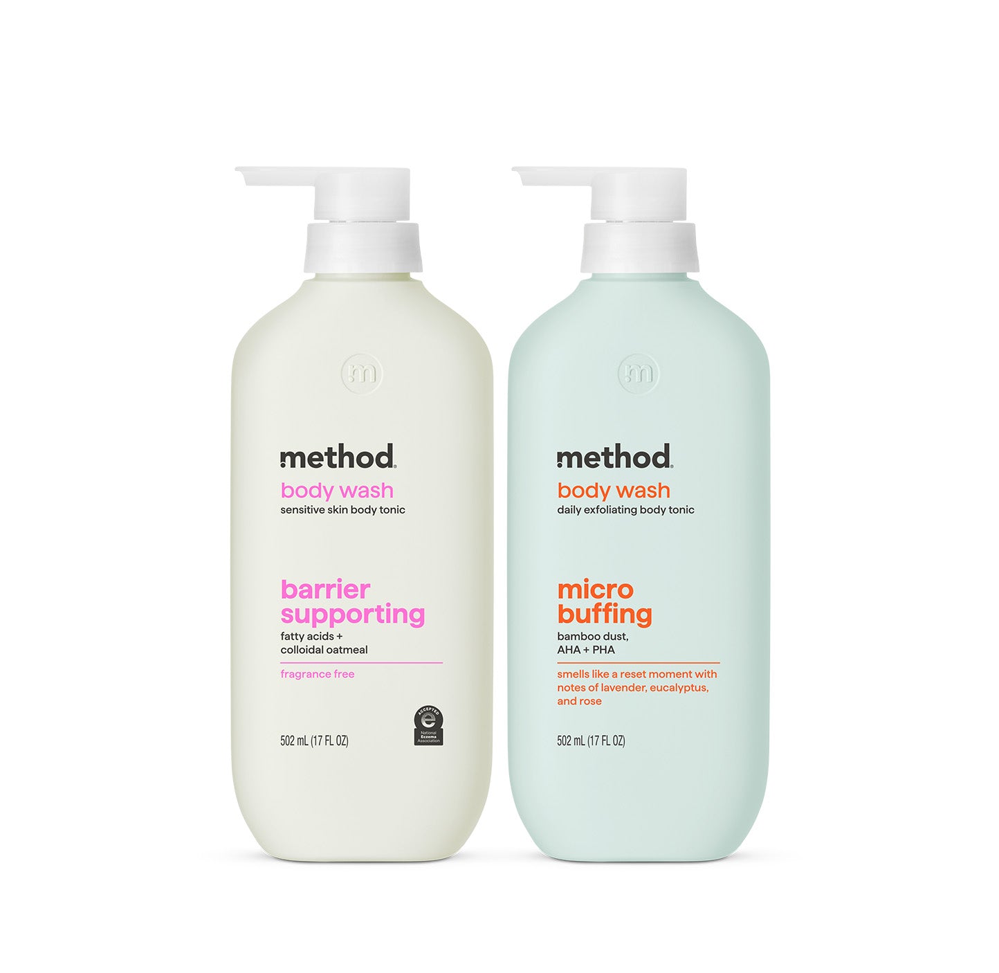 Soft Radiance Barrier Supporting + Micro Buffing Body Wash Tonic Bundle, 34 Fl Oz