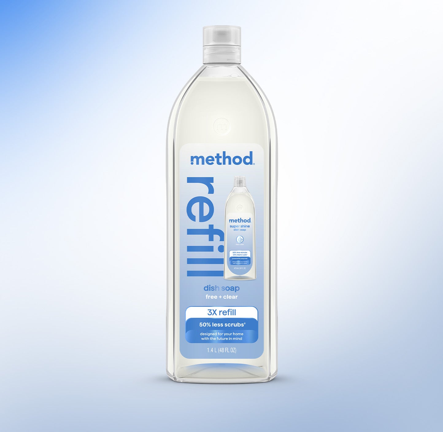 Alternative view of Super Shine Liquid Dish Soap Refill - Free + Clear, 48 Fl Oz