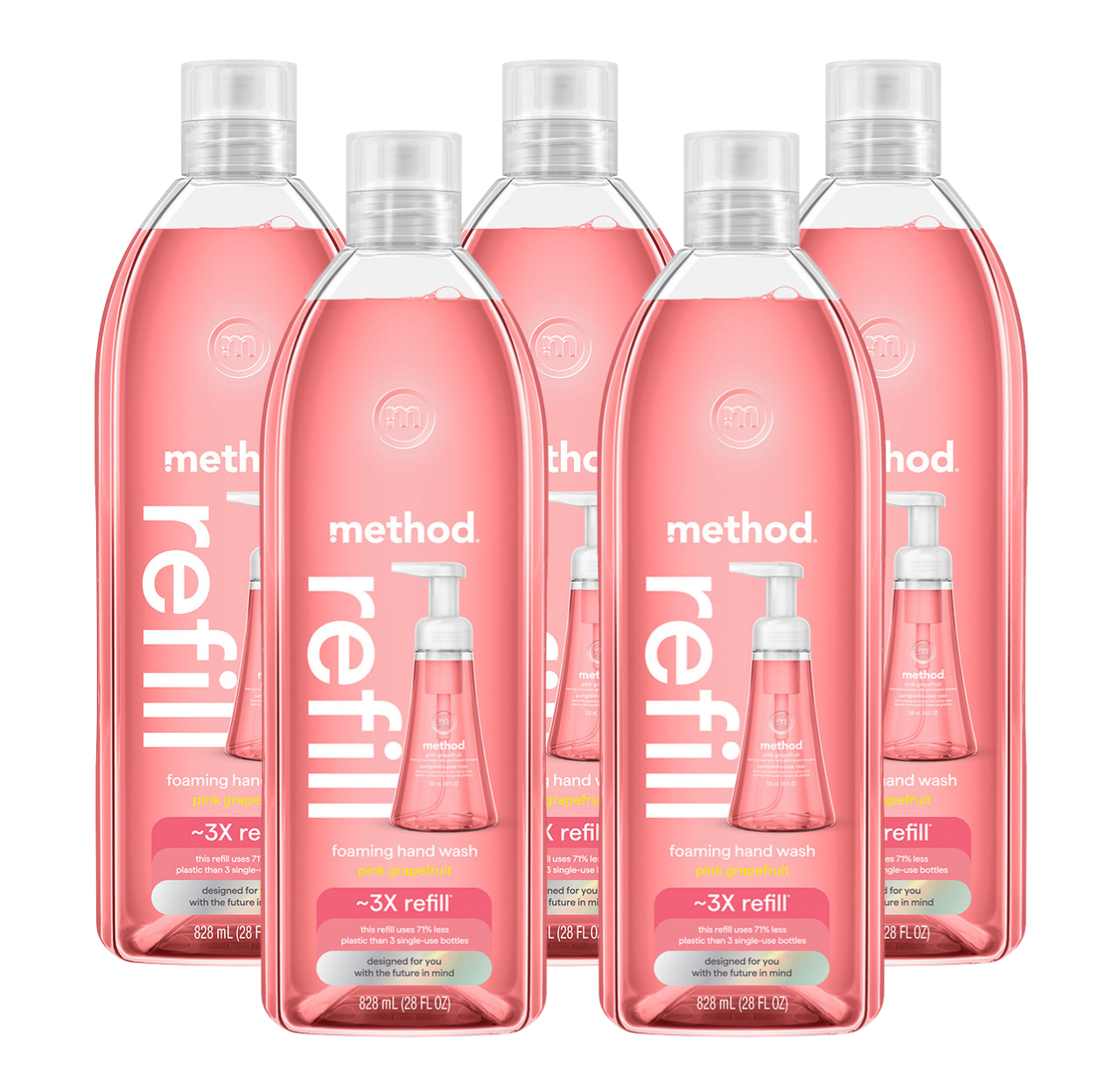 Pink Grapefruit Foaming Hand Wash Refill 5-Count Bundle, 140 Fl Oz
