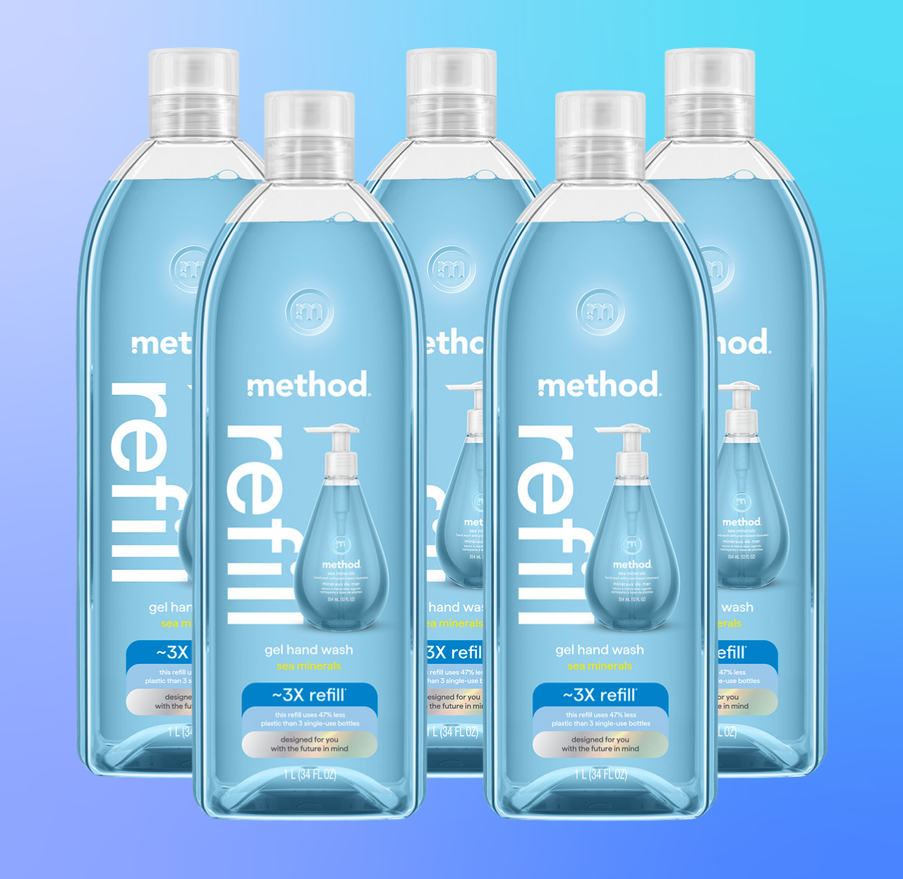 Alternative view of Sea Minerals Gel Hand Wash Refill 5-Count Bundle, 170 Fl Oz