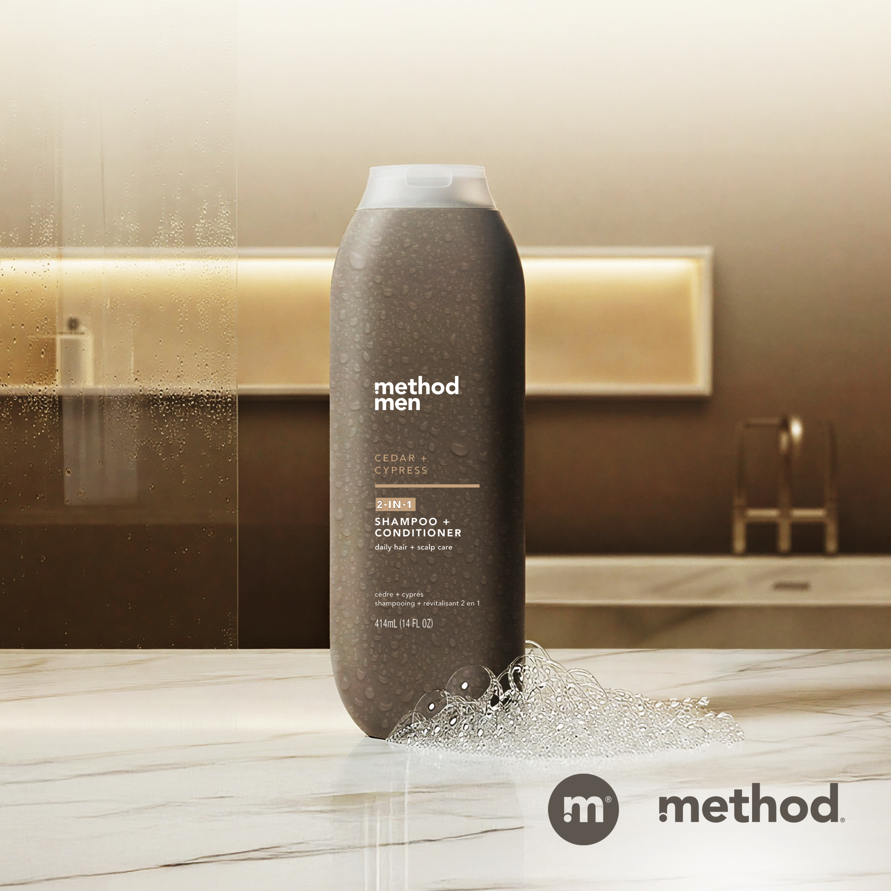 Men 2-In-1 Shampoo + Conditioner - Cedar + Cypress, 14 Fl Oz - Image 11