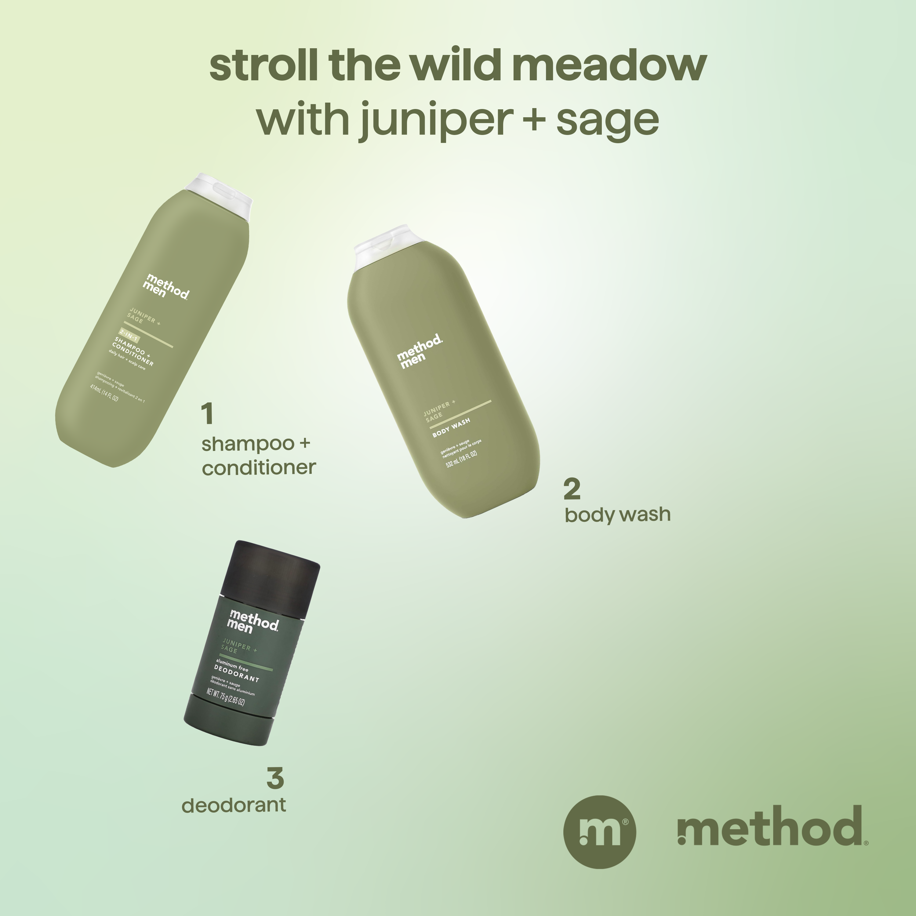 Men 2-In-1 Shampoo + Conditioner - Juniper + Sage, 14 Fl Oz - Image 9