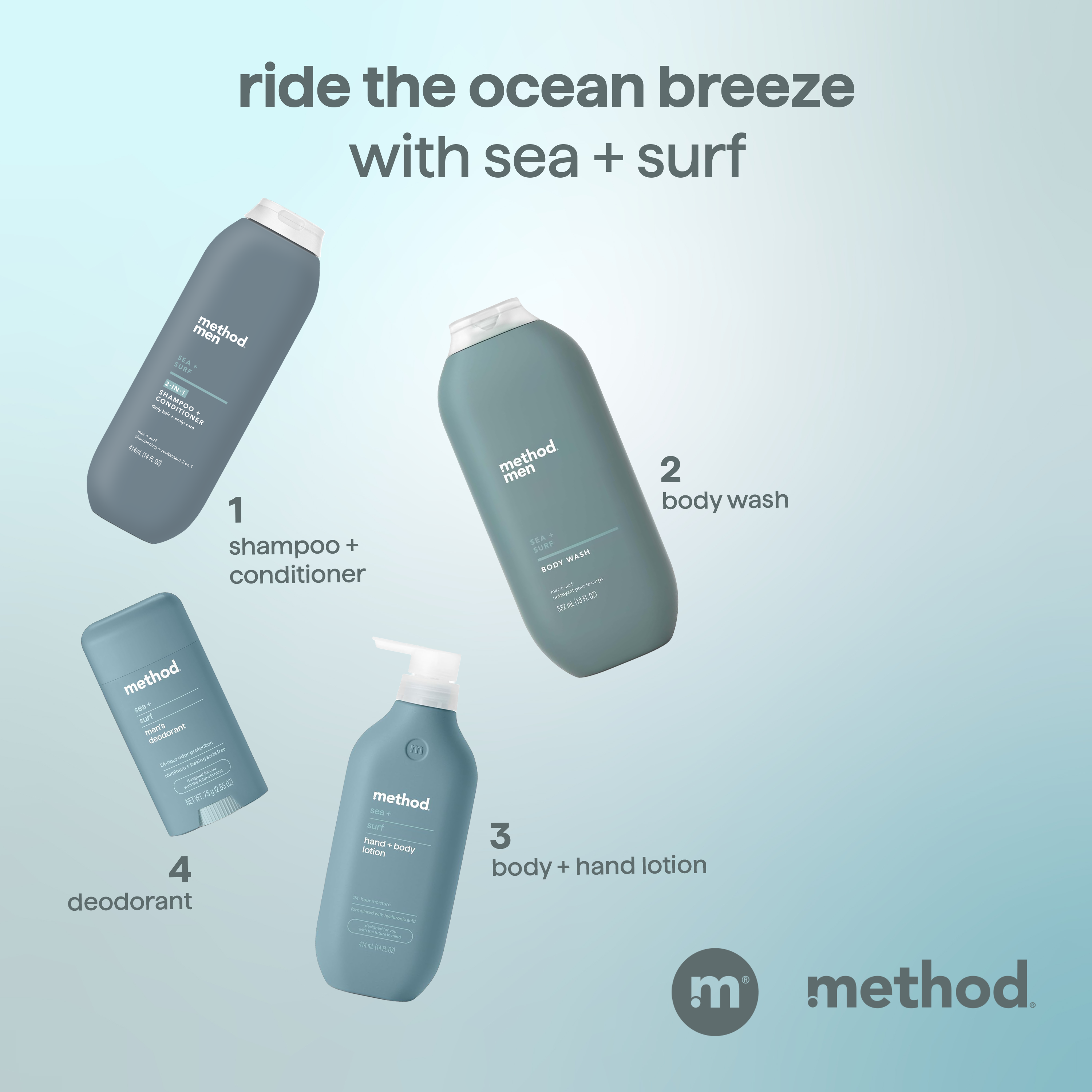 Men 2-In-1 Shampoo + Conditioner - Sea + Surf, 14 Fl Oz - Image 10