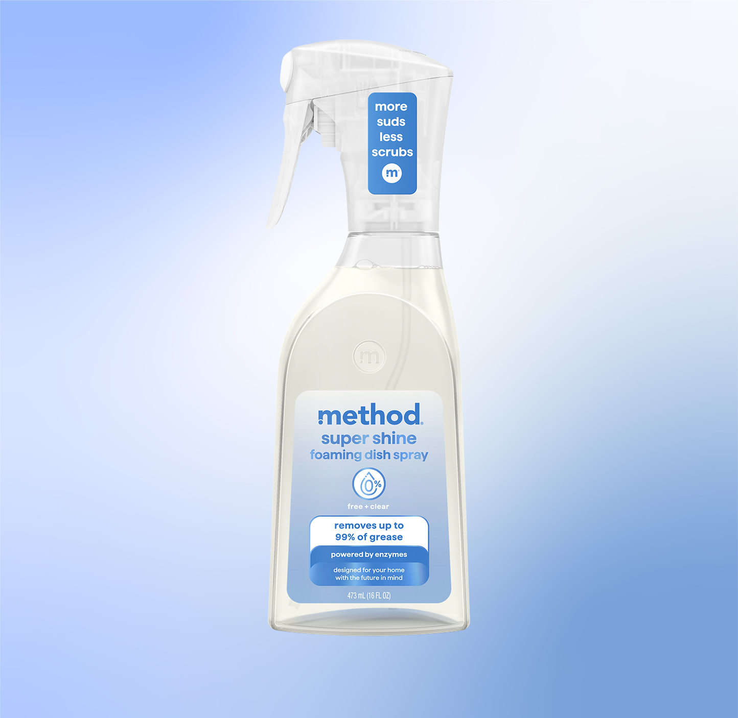 Alternative view of Super Shine Foaming Dish Spray - Free + Clear, 16 Fl Oz