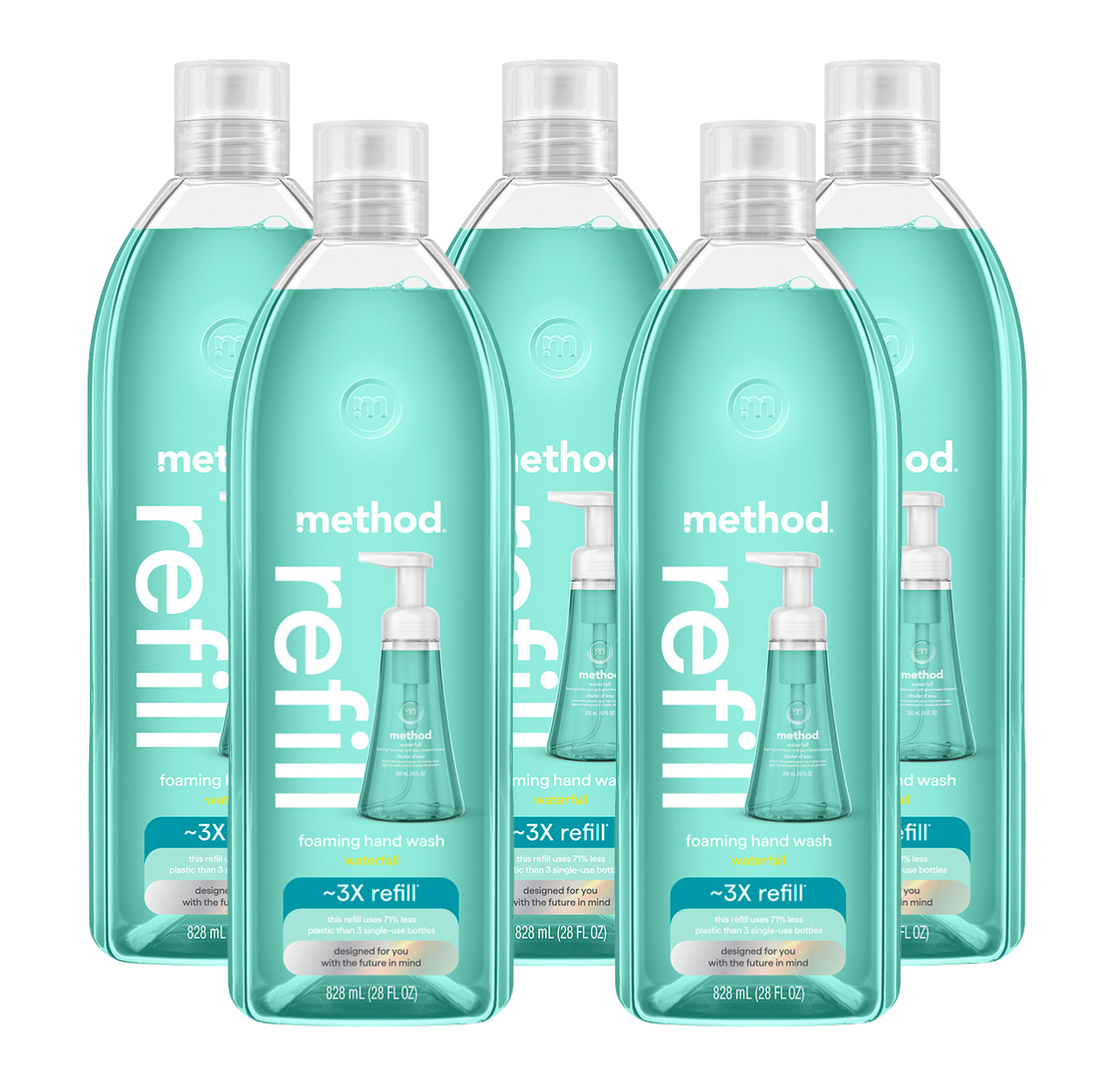 Waterfall Foaming Hand Wash Refill 5-Count Bundle, 140 Fl Oz